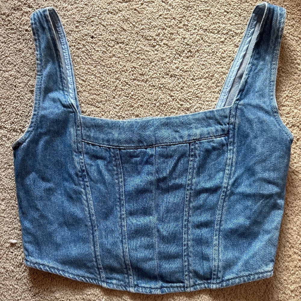GUESS? Denim Bustier / Corset Top Size S Taylor Swift Style